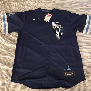 Andrew Benintendi Kansas City Royals Nike City Connect MLB Jersey Navy Blue L